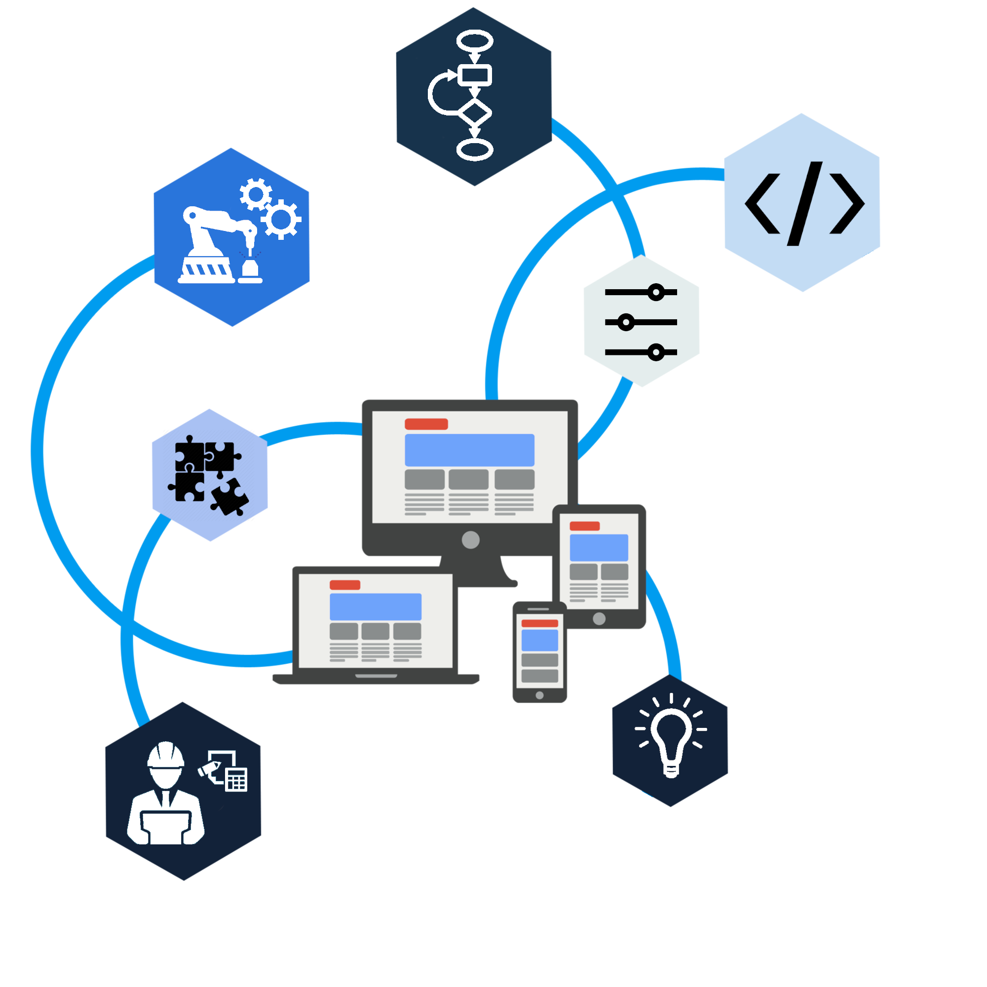 сетка из квадратов белого цвета, на них еще несколько блоков квадрата в произвольной последовательности